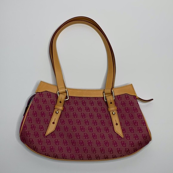 Dooney & Bourke Signature Pink Canvas Medium Slim Pouch DB Logo New without Tag - Picture 6 of 8